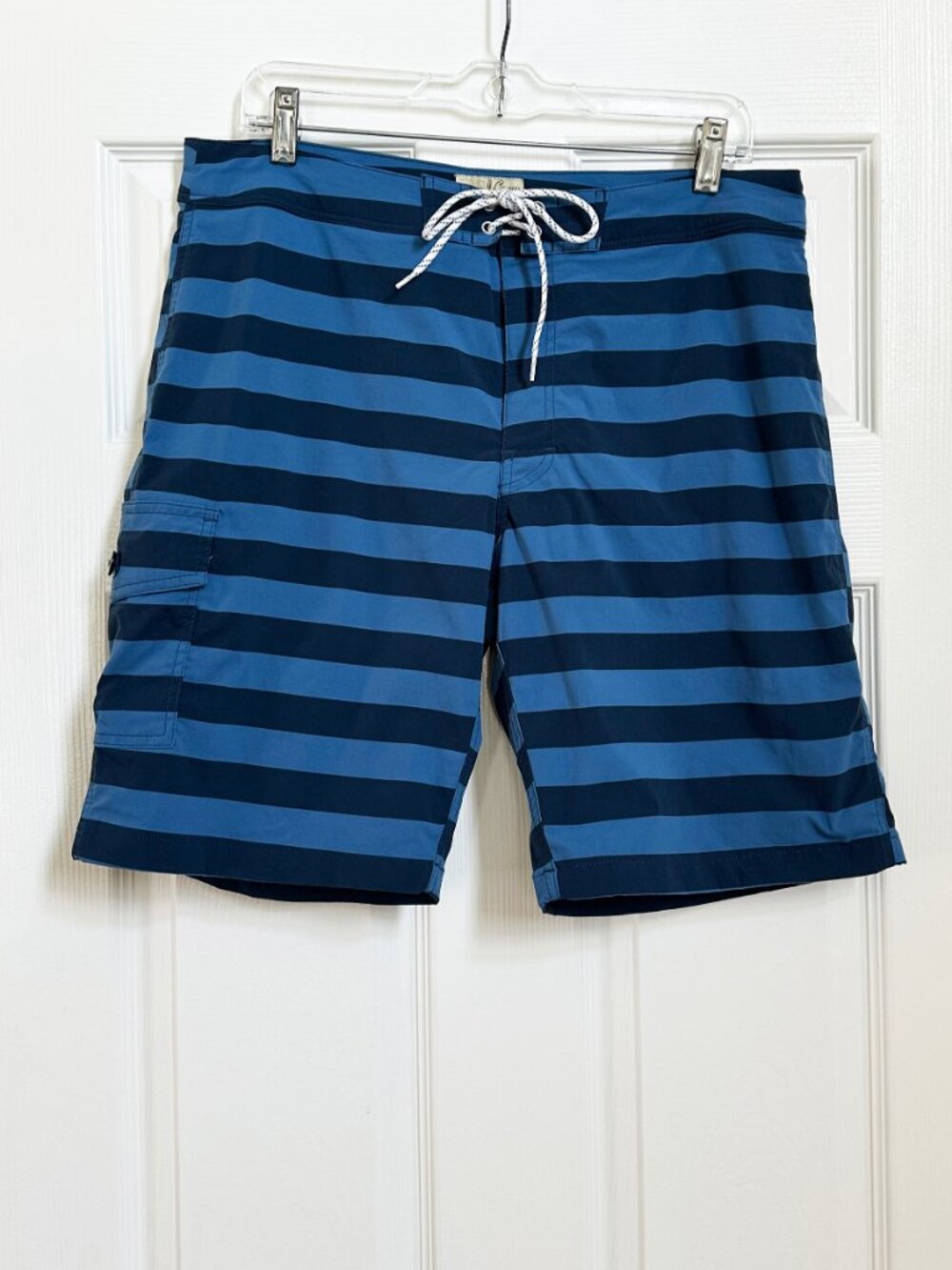 J. Crew Mens Blue Striped Swim Trunks - Size 34 - Picture 2 of 6
